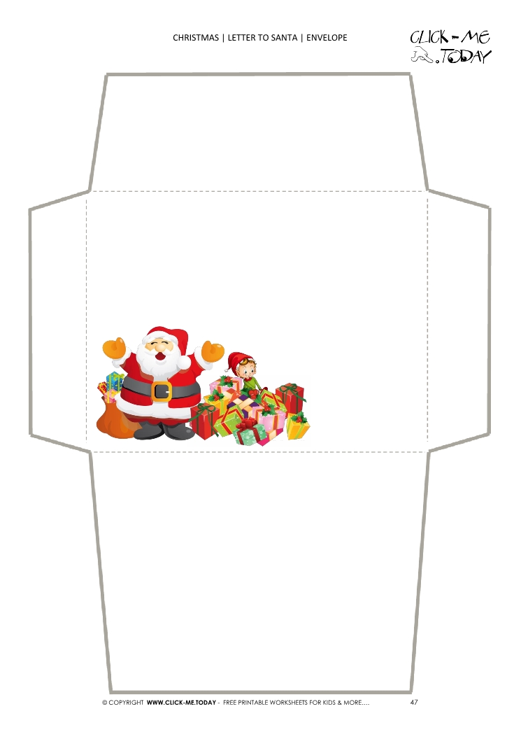 Free envelope to Santa Claus template from toddlers 47
